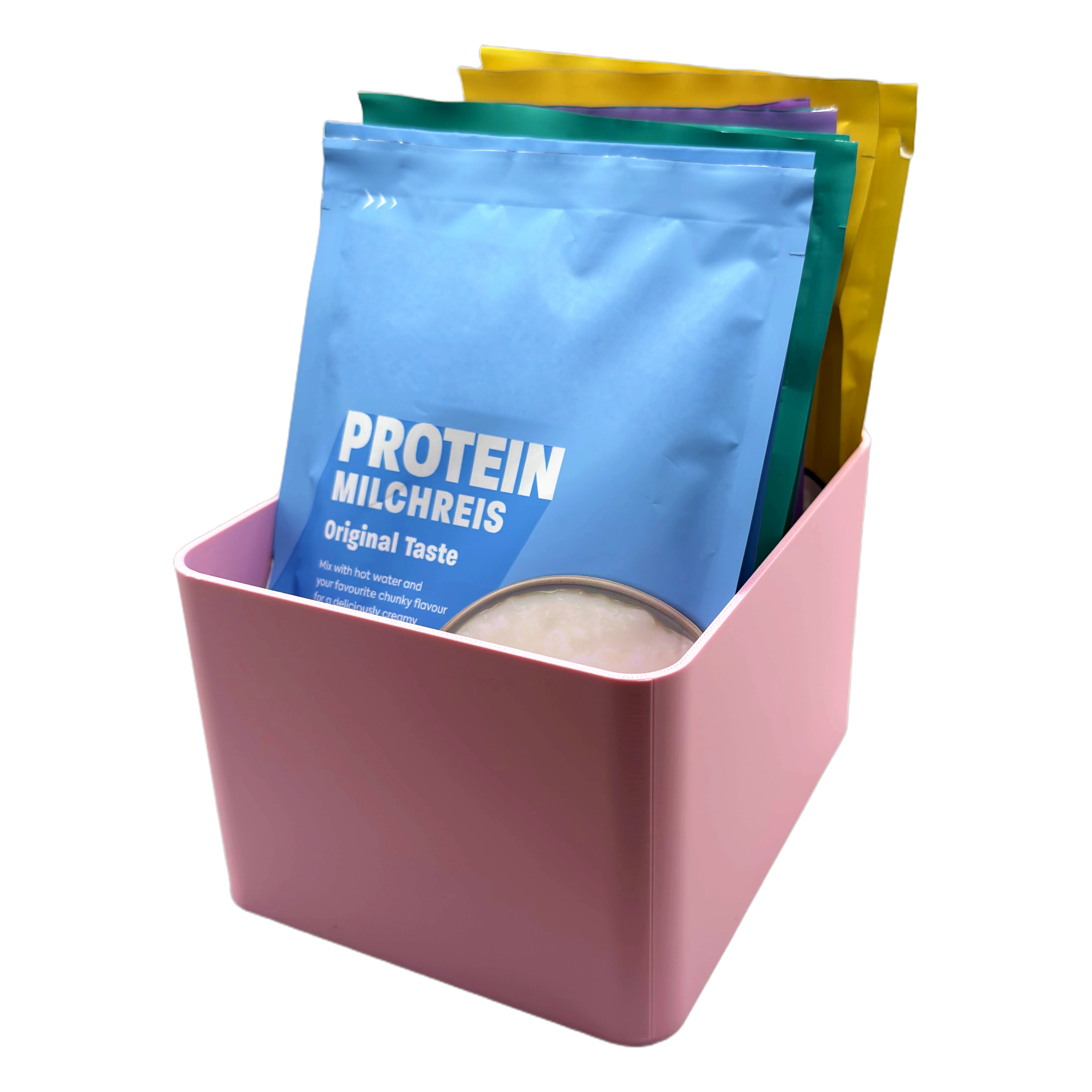 Sachet Box Leopard – 3D-printed storage box for portion sachets – product view 2