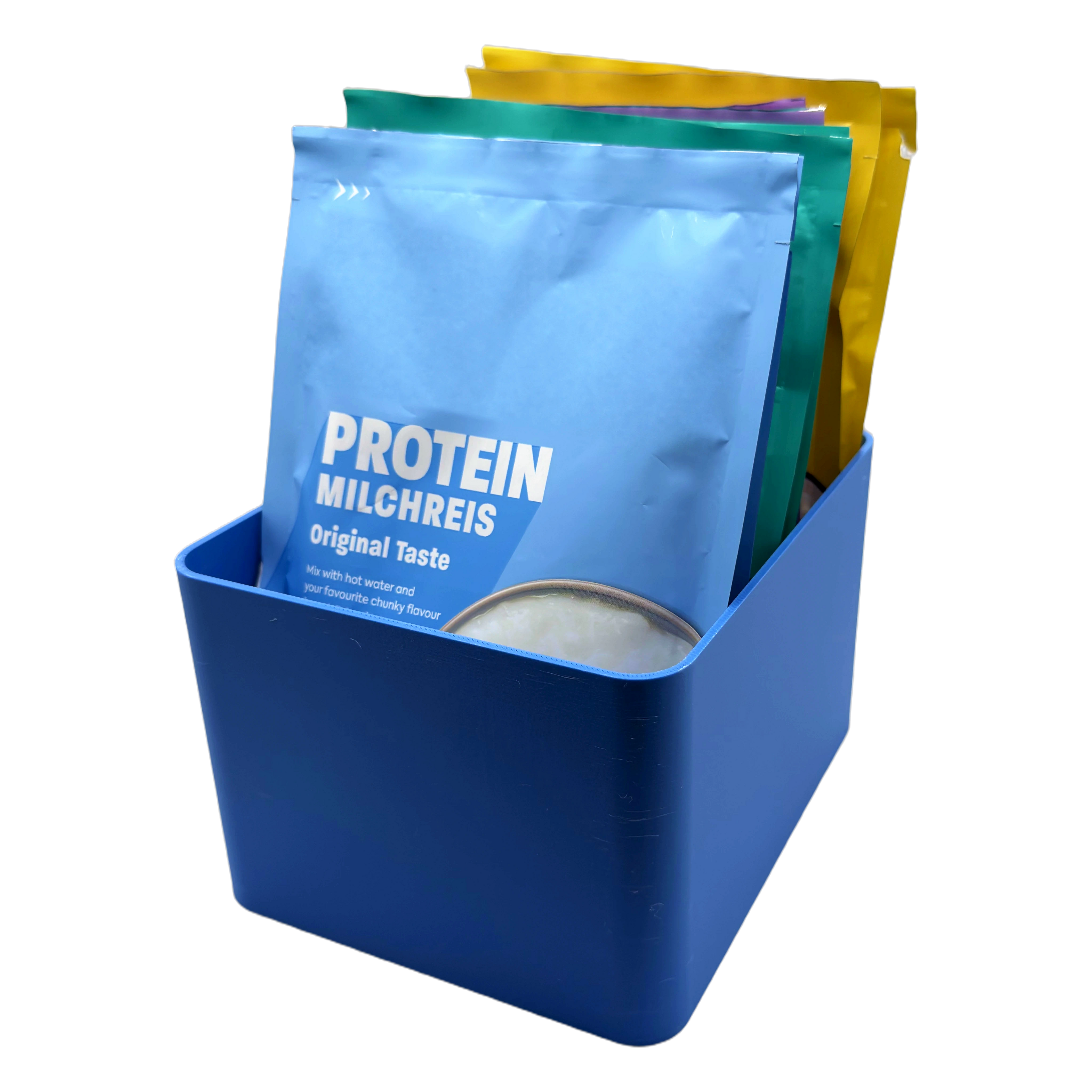 Sachet Box Leopard – 3D-printed storage box for portion sachets – product view 3