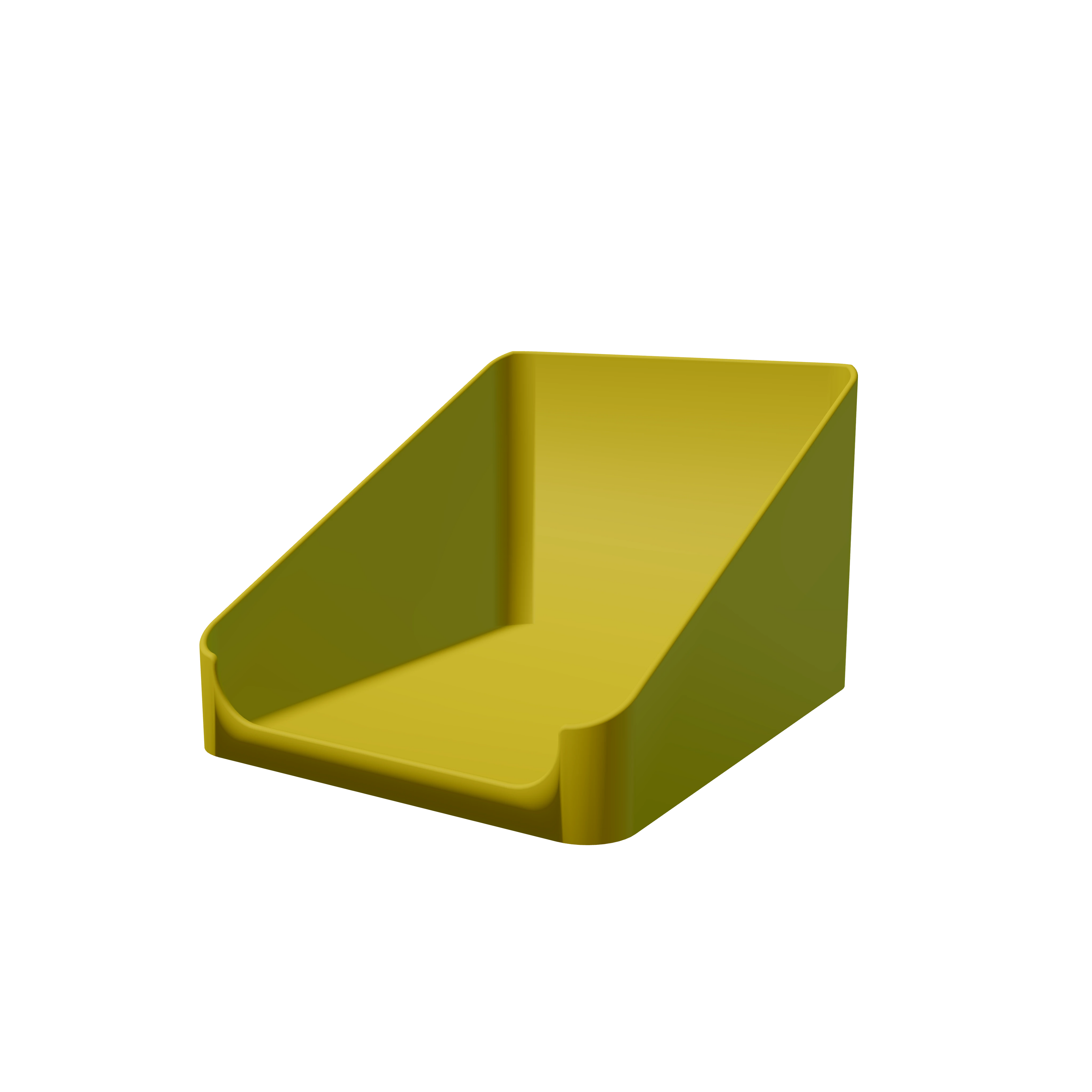 Sachet-Box offen in Lemon Yellow — 3D-gedruckte Aufbewahrungsbox für Portionsbeutel