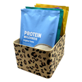 Sachet Box Leopard — gefüllt mit aufrecht stehenden Portionsbeuteln