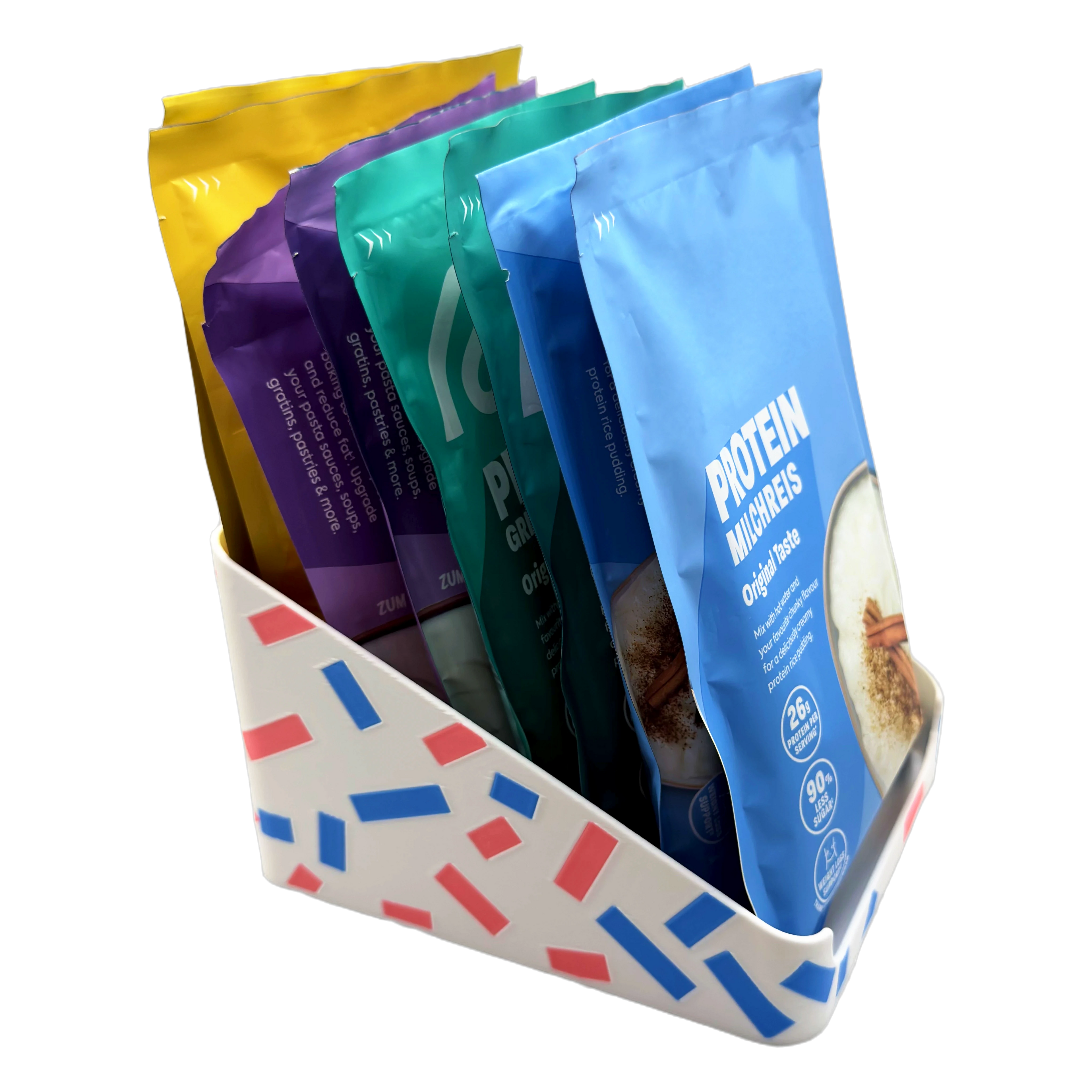 Sachet Box Leopard – 3D-printed storage box for portion sachets – product view 2