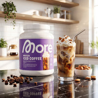 Protein Iced Coffee White Chocolate Crunchy Almond – High-Protein-Eiskaffee-Pulver von More Nutrition