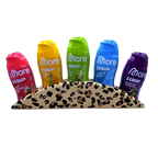Sirup-Fächer 5er Leopard — besetzt mit schräg stehenden Sirup-Fläschchen
