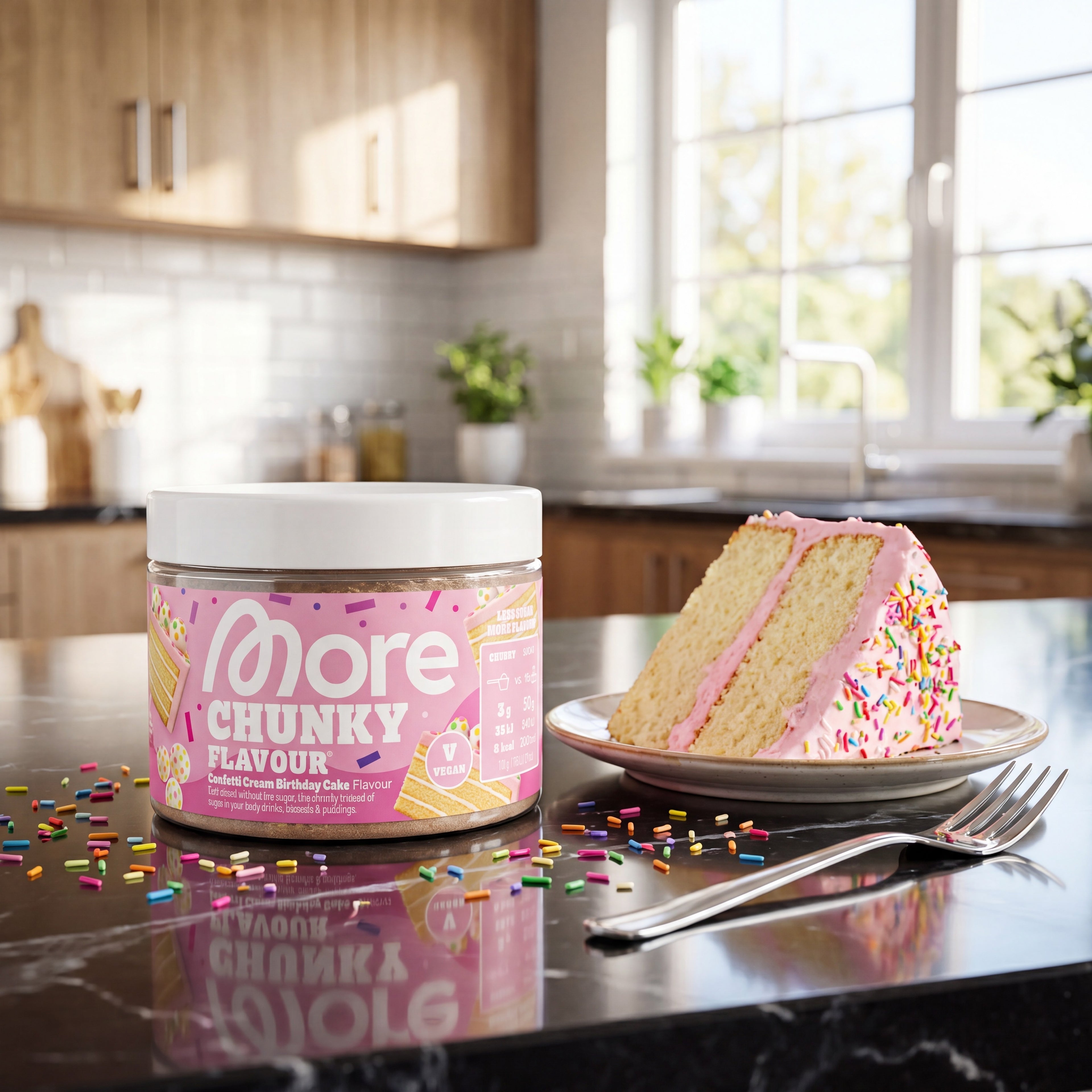 Chunky Flavour Confetti Cream Birthday Cake (Pink Design) – smaakpoeder blik