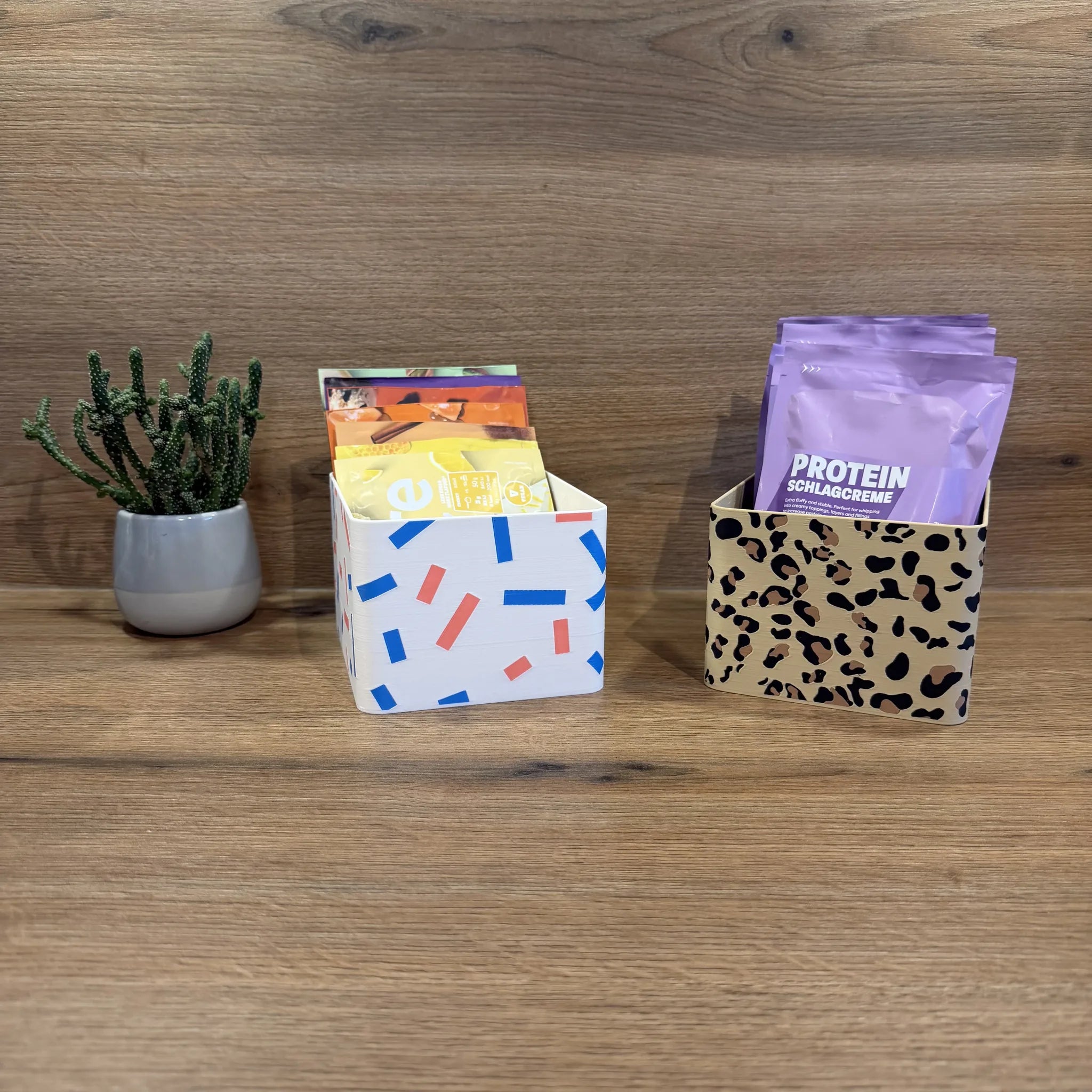 Sachet Box Leopard – 3D-printed storage box for portion sachets – product view 9