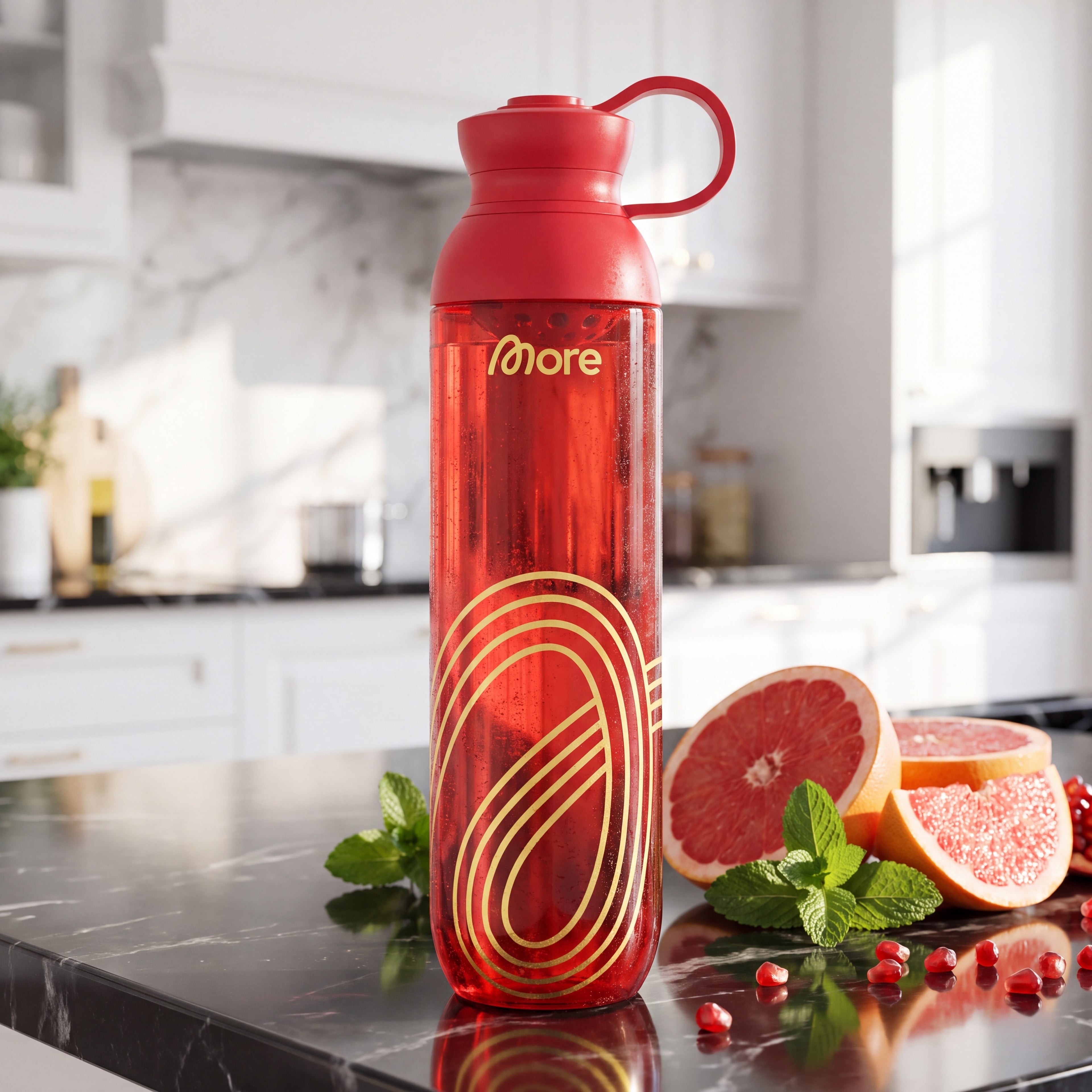 More Premium Aqua Bottle Red Gold [aiimg314]