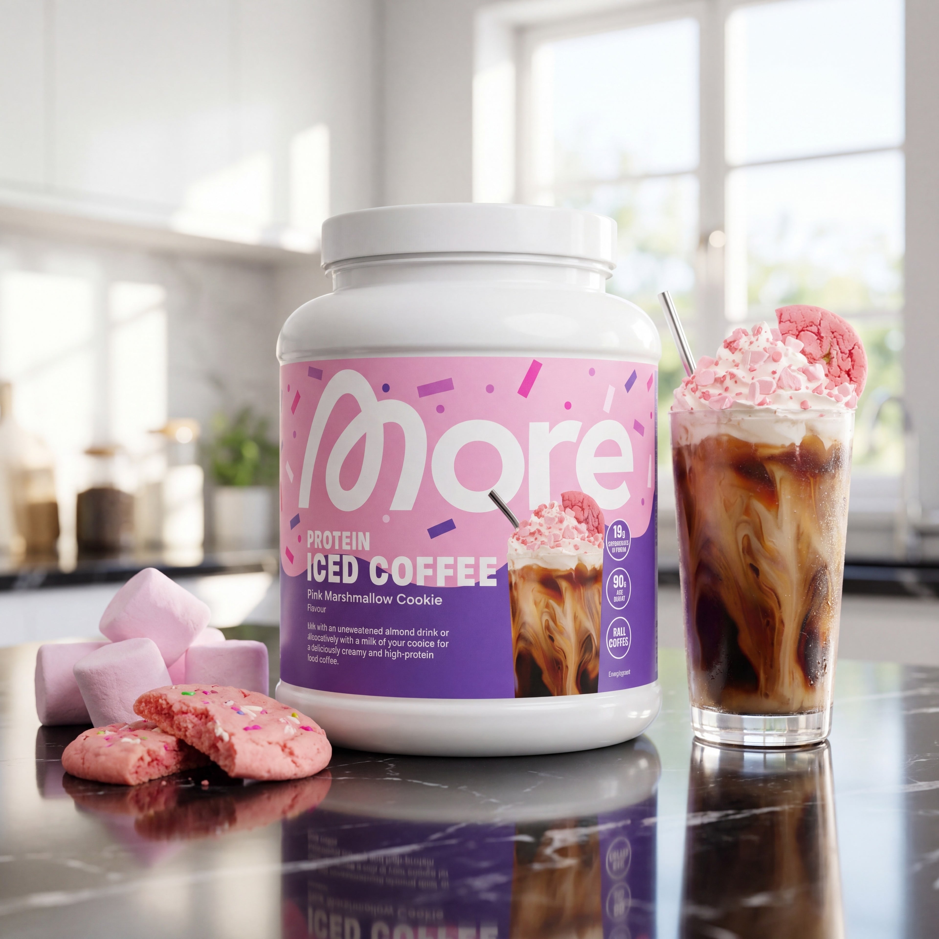 Protein Iced Coffee Pink Marshmallow Cookie (Pink Month)