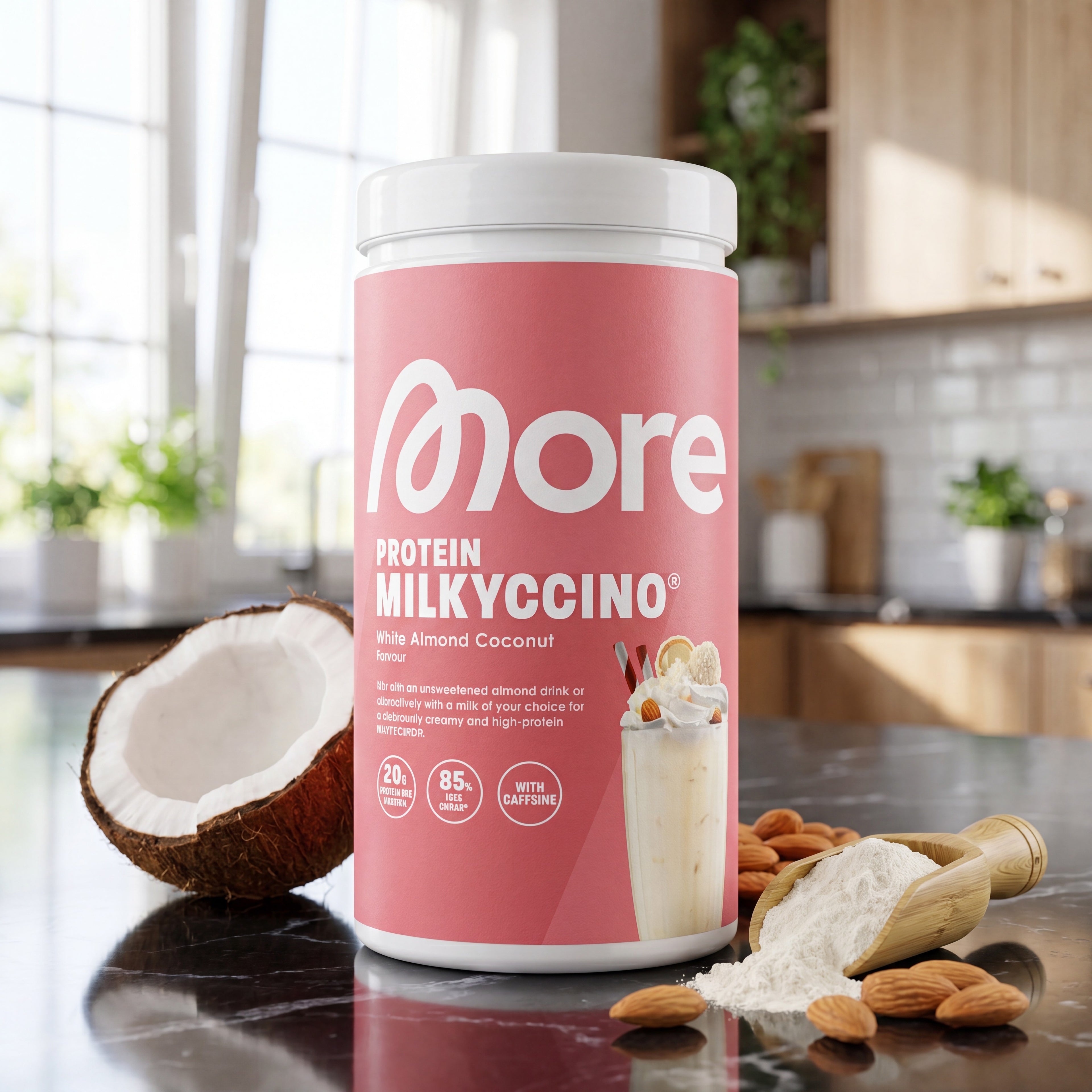 Protein Milkyccino Mango Coconut – eiwitshake met cafeïne blik 500 g