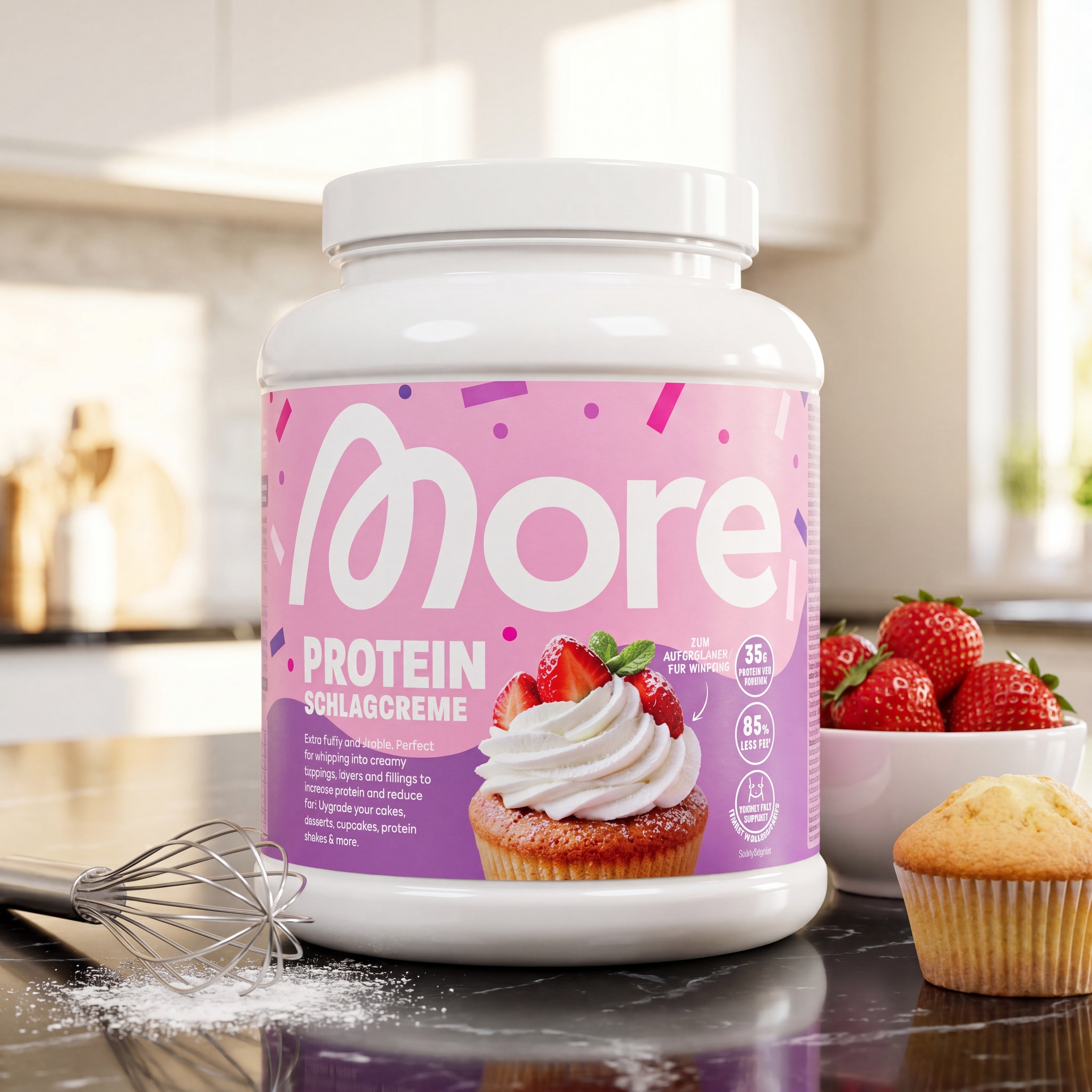 More Protein Schlagcreme Schlagcreme (Pink Design) – eiwitpoeder om op te kloppen