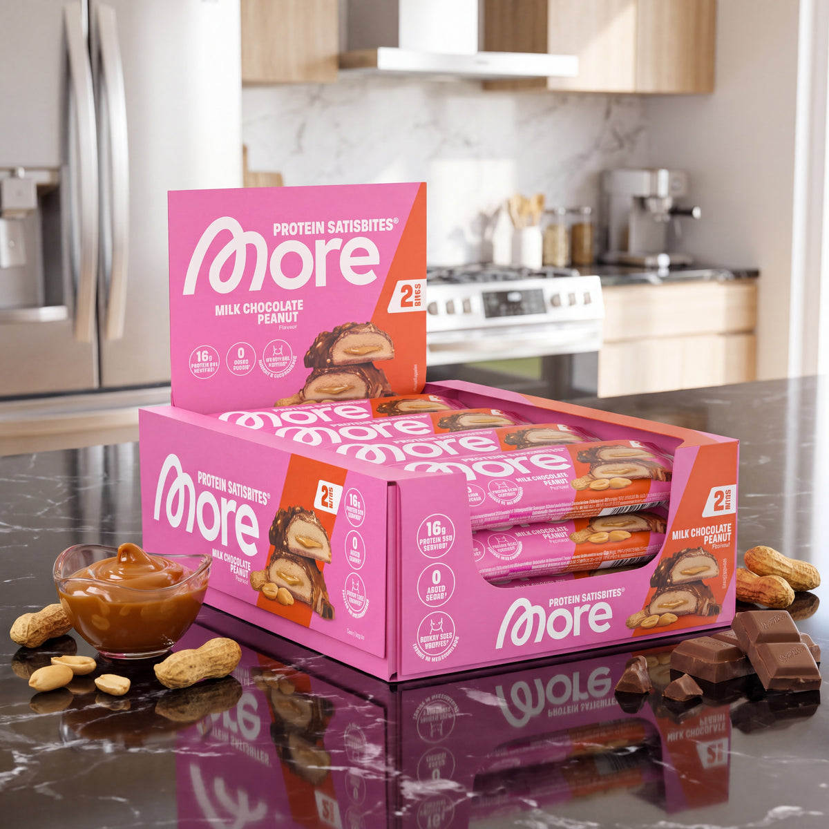 Satisbites Milk Chocolate Peanut – Proteinriegel