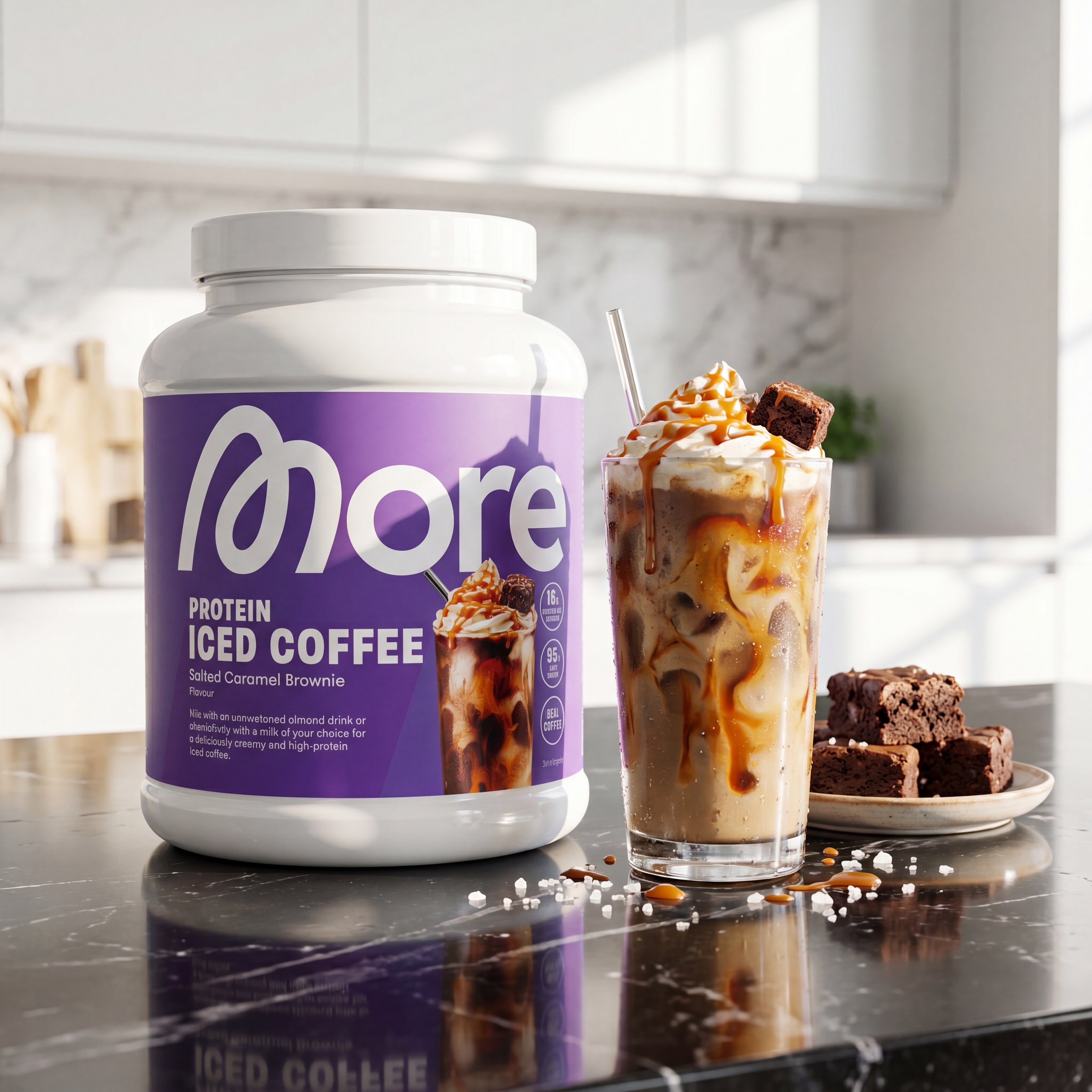 Protein Iced Coffee Salted Caramel Brownie – caffè freddo whey in lattina 500 g