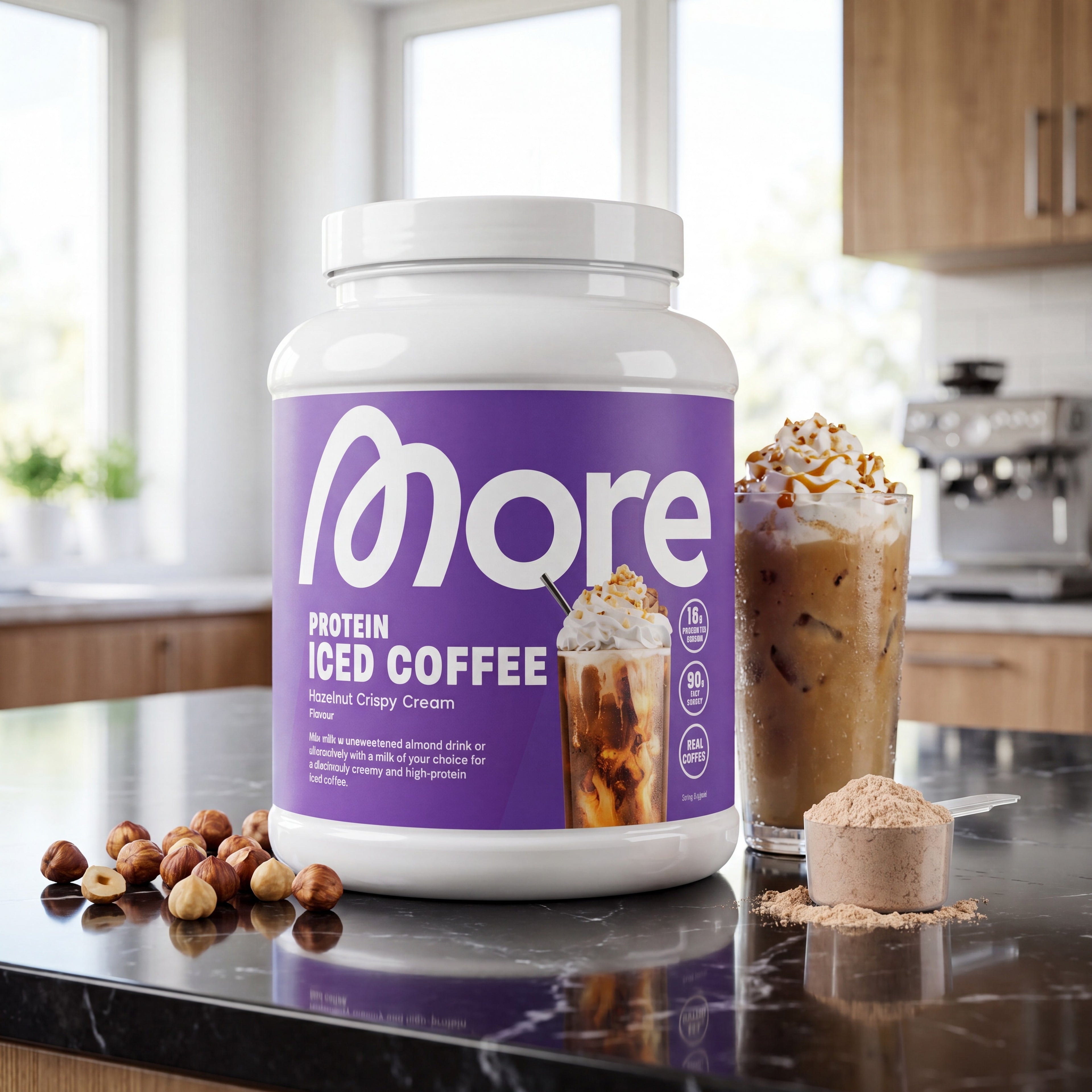 Protein Iced Coffee Hazelnut Crispy Cream – caffè freddo whey in lattina 500 g