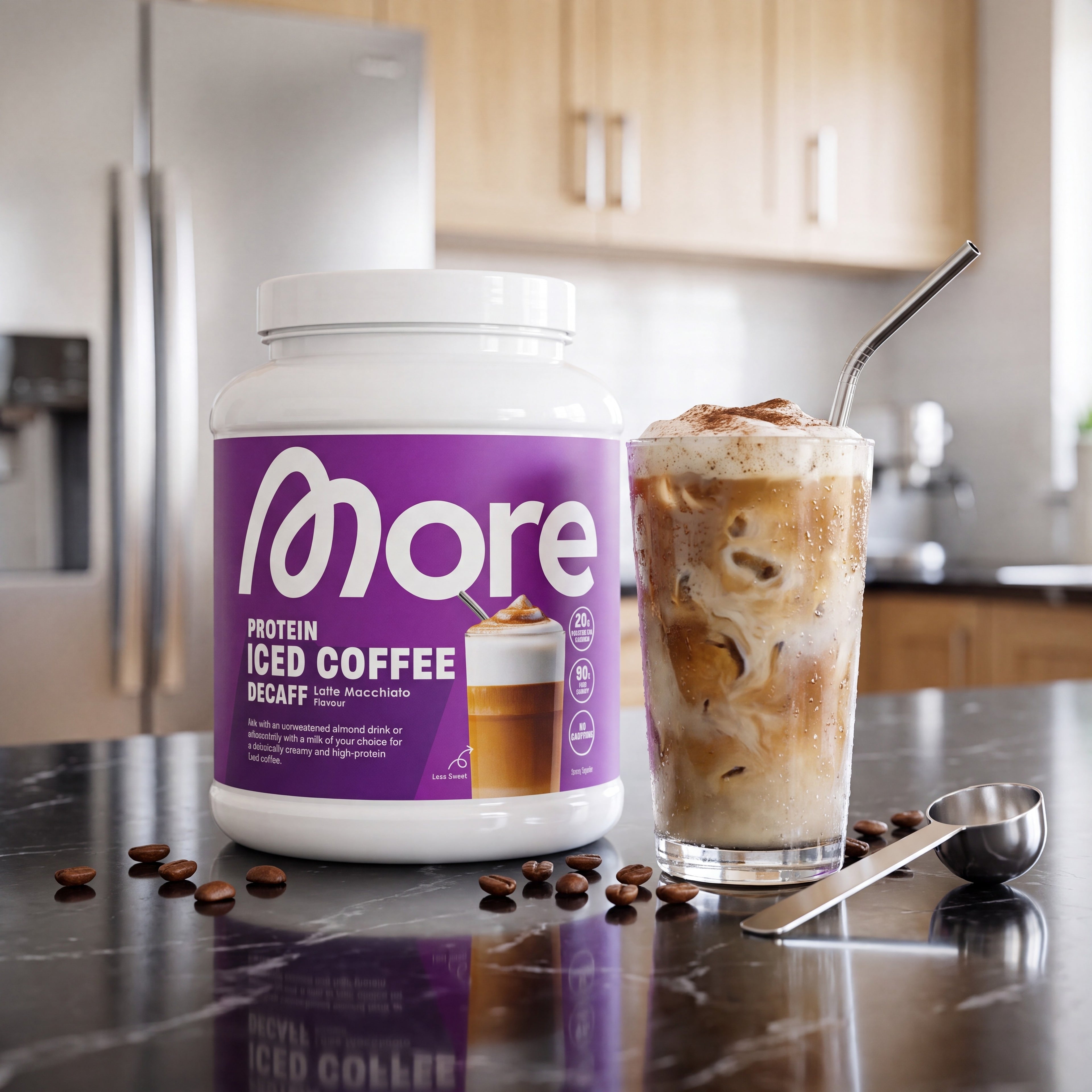 Protein Iced Coffee Decaff Latte Macchiato – caffè freddo whey in lattina 500 g