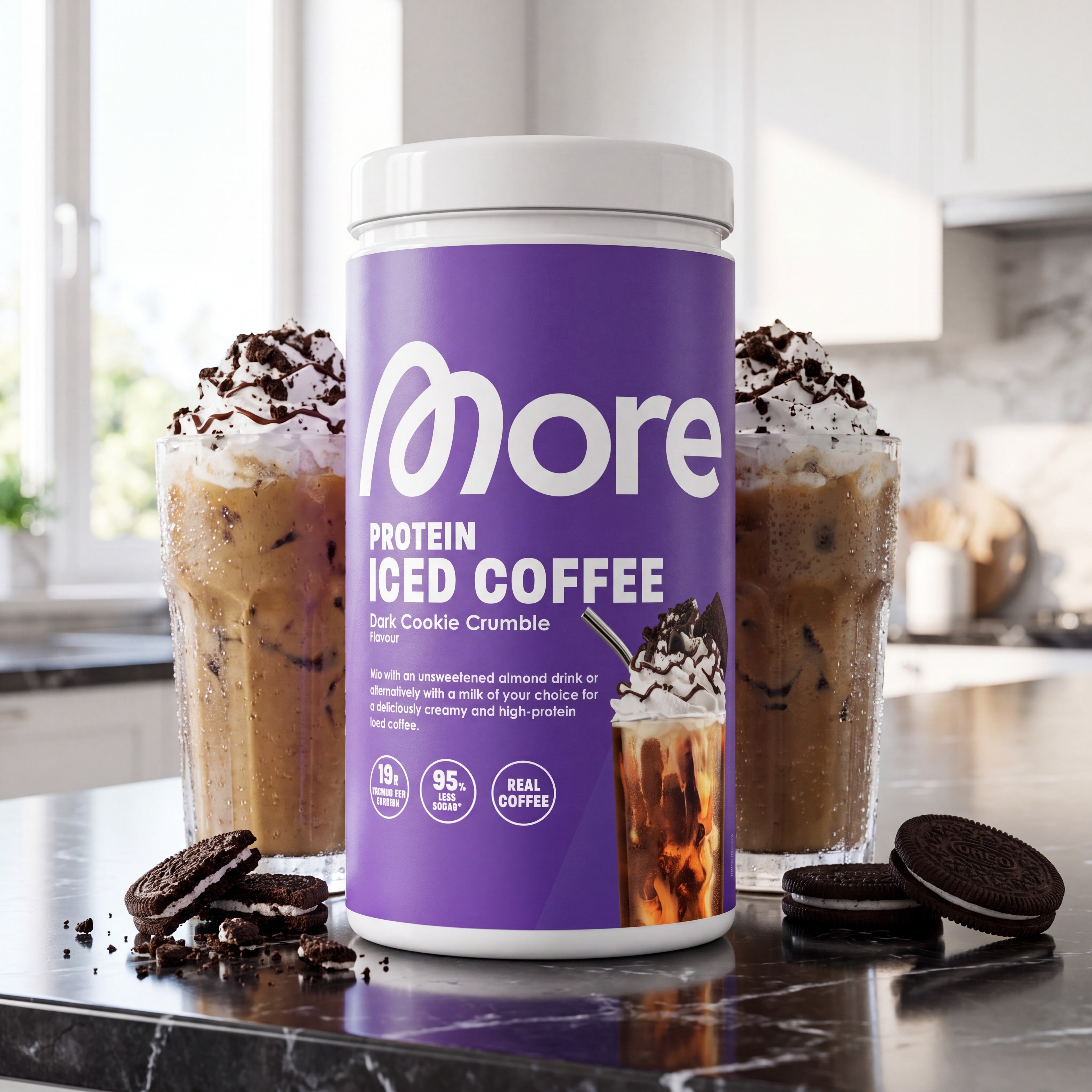 Protein Iced Coffee Dark Cookie Crumble – Whey-Eiskaffee Dose 500 g