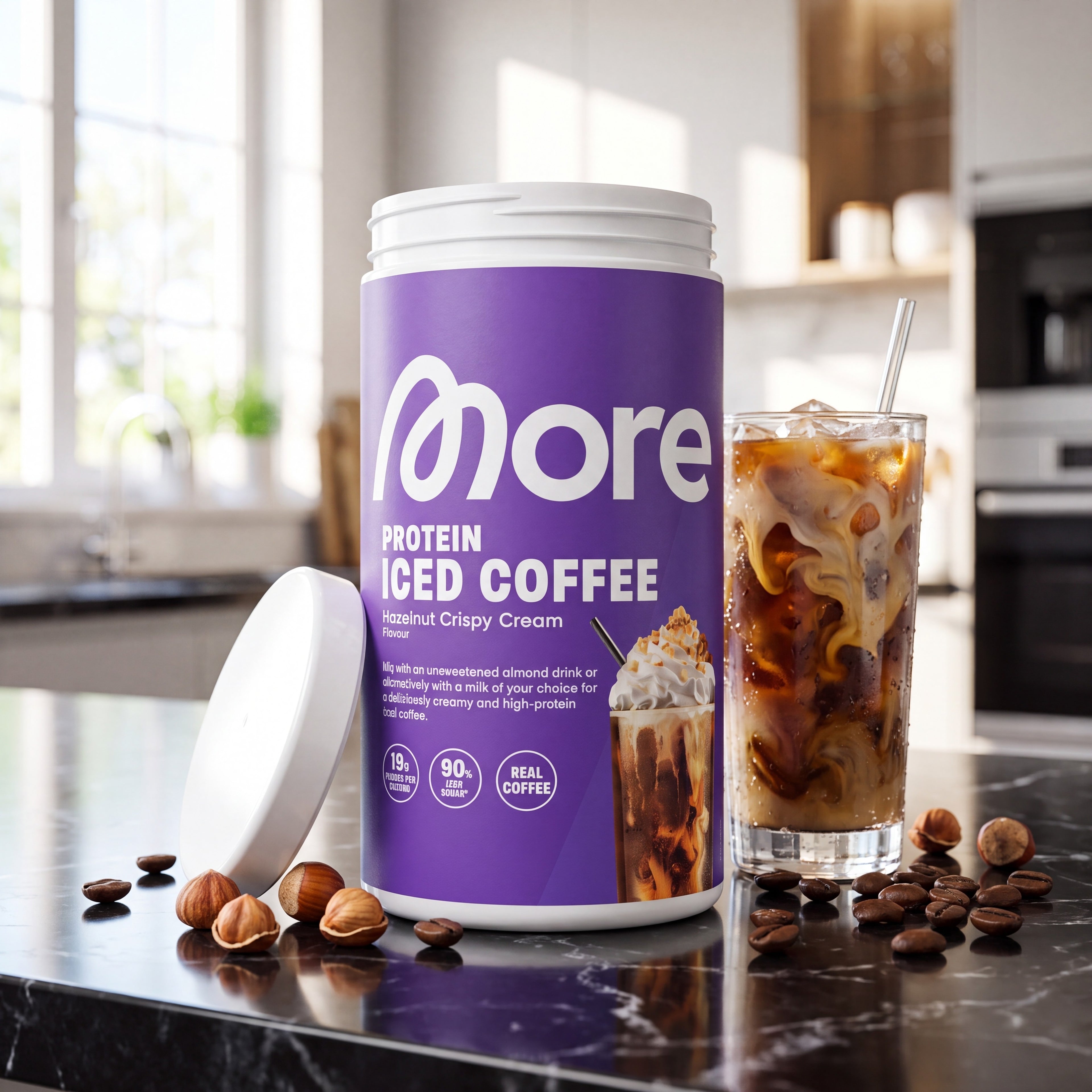 Protein Iced Coffee Hazelnut Crispy Cream – whey-ijskoffie blik 500 g