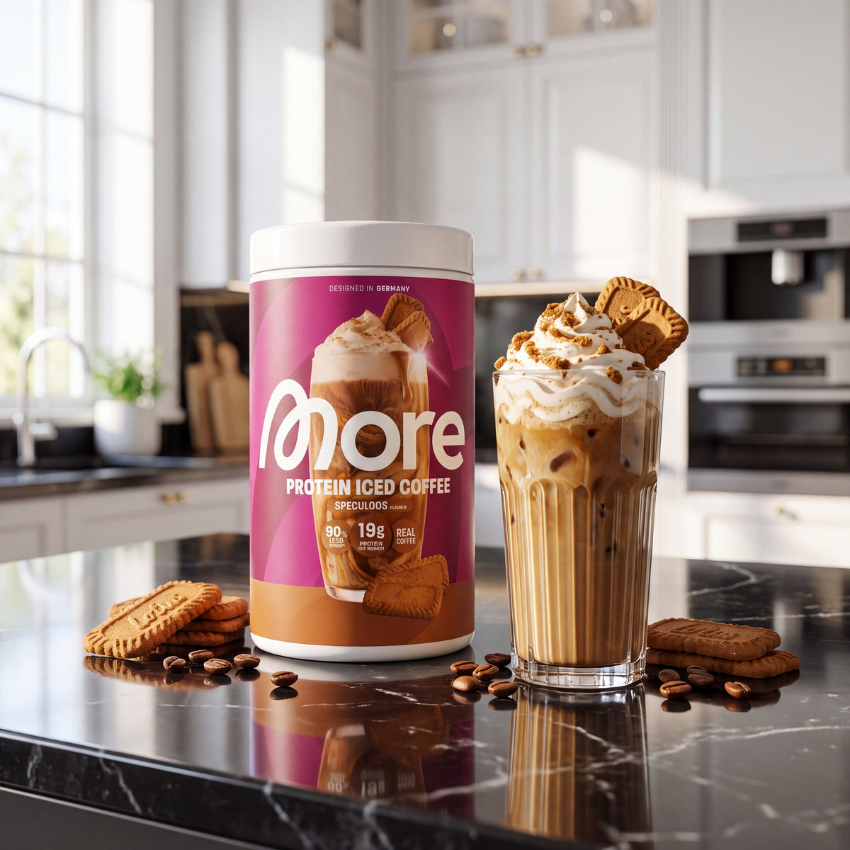 Protein Iced Coffee Speculoos – whey iced coffee tin 500 g