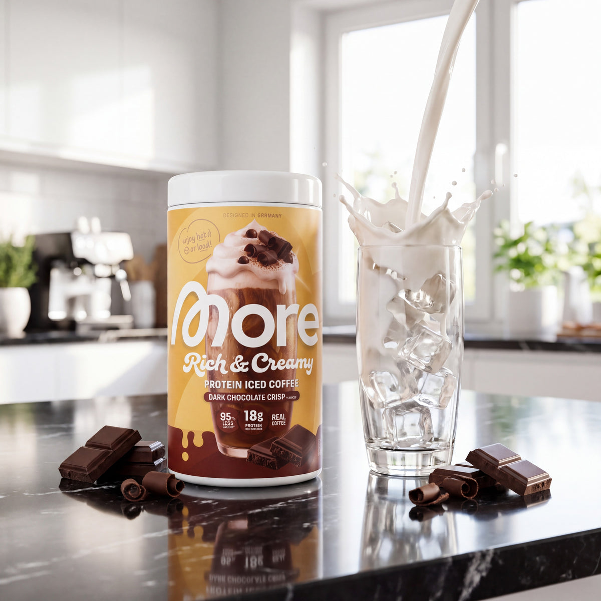Rich & Creamy Protein Iced Coffee Dark Chocolate Crisp – cremiger Protein-Eiskaffee Dose 500 g