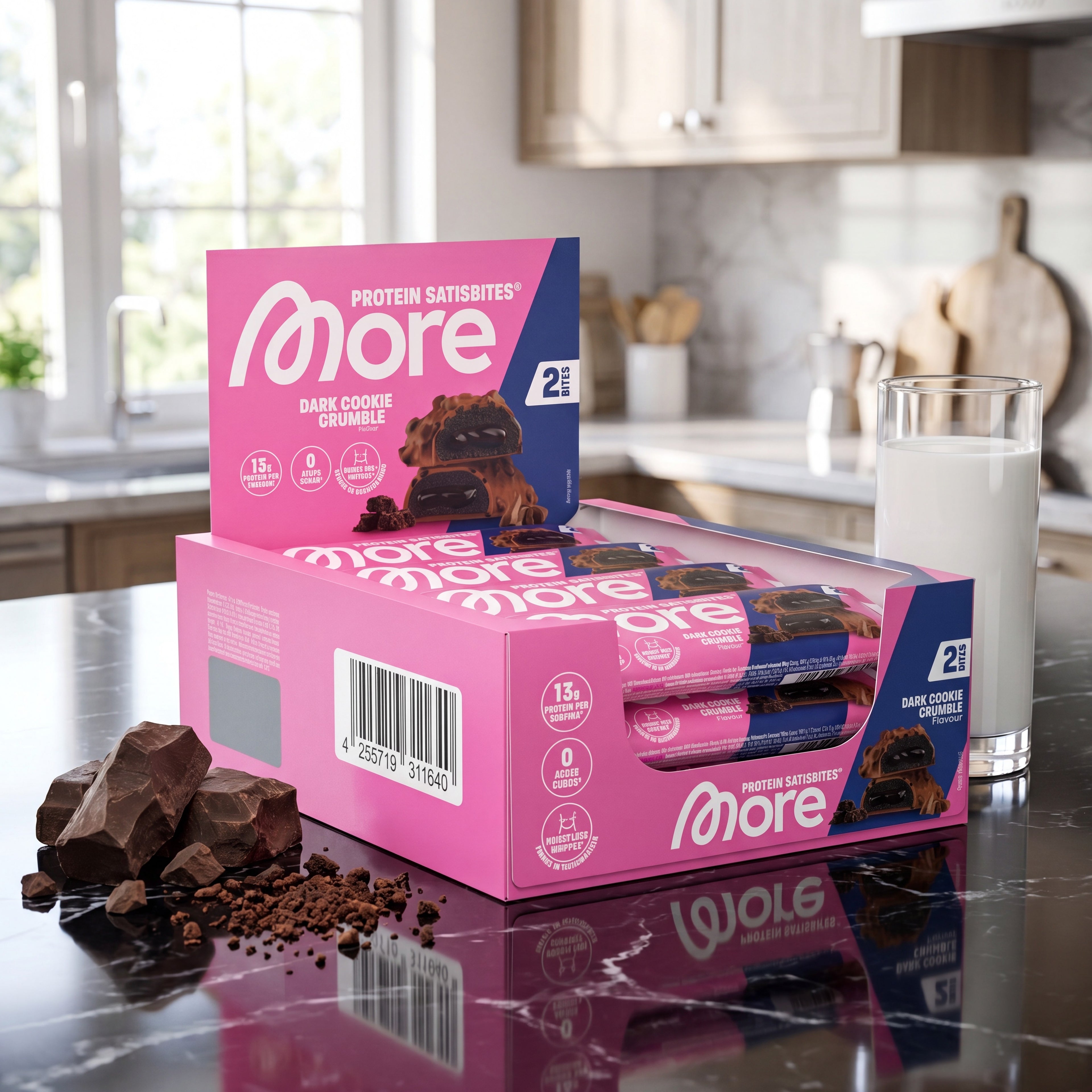 Satisbites Dark Chocolate Hazelnut Praliné – Proteinriegel