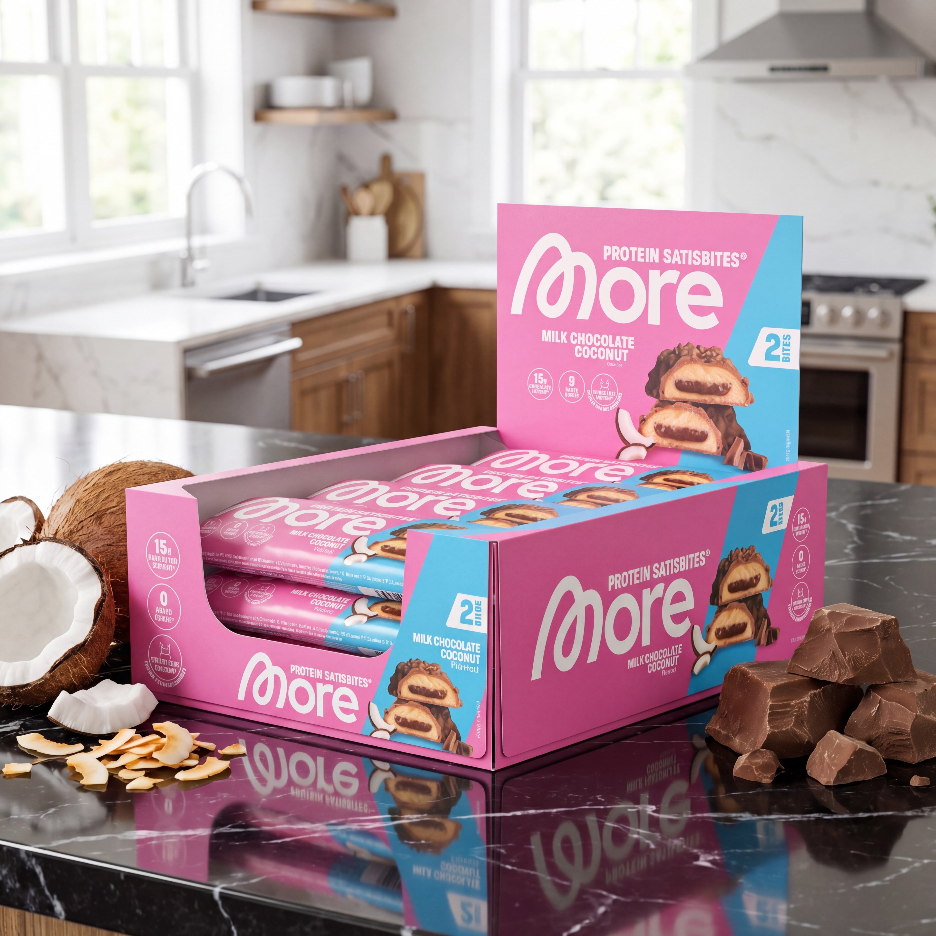 Satisbites Dark Chocolate Hazelnut Praliné – Proteinriegel