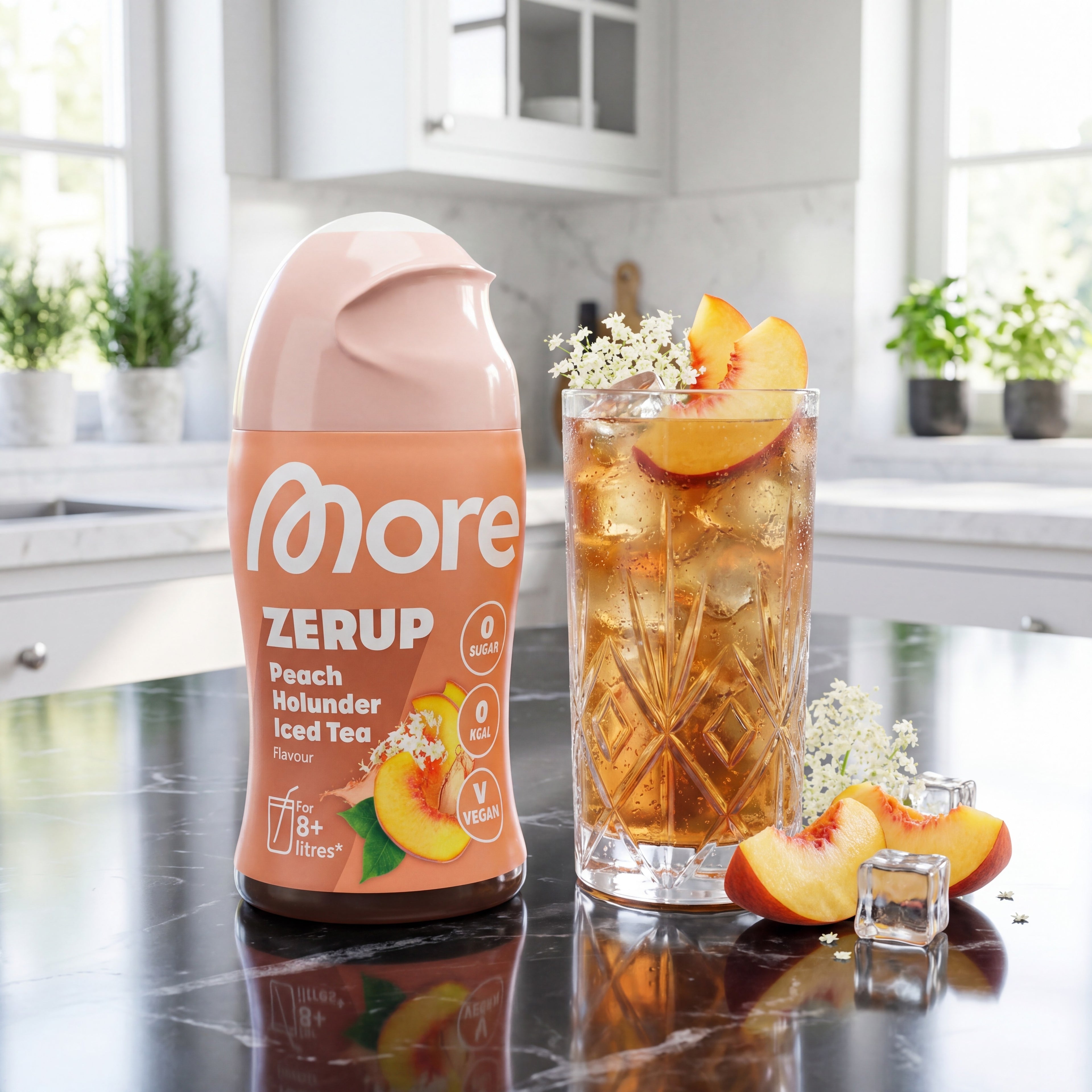 Zerup Peach Holunder Iced Tea – Getränkesirup ohne Zucker