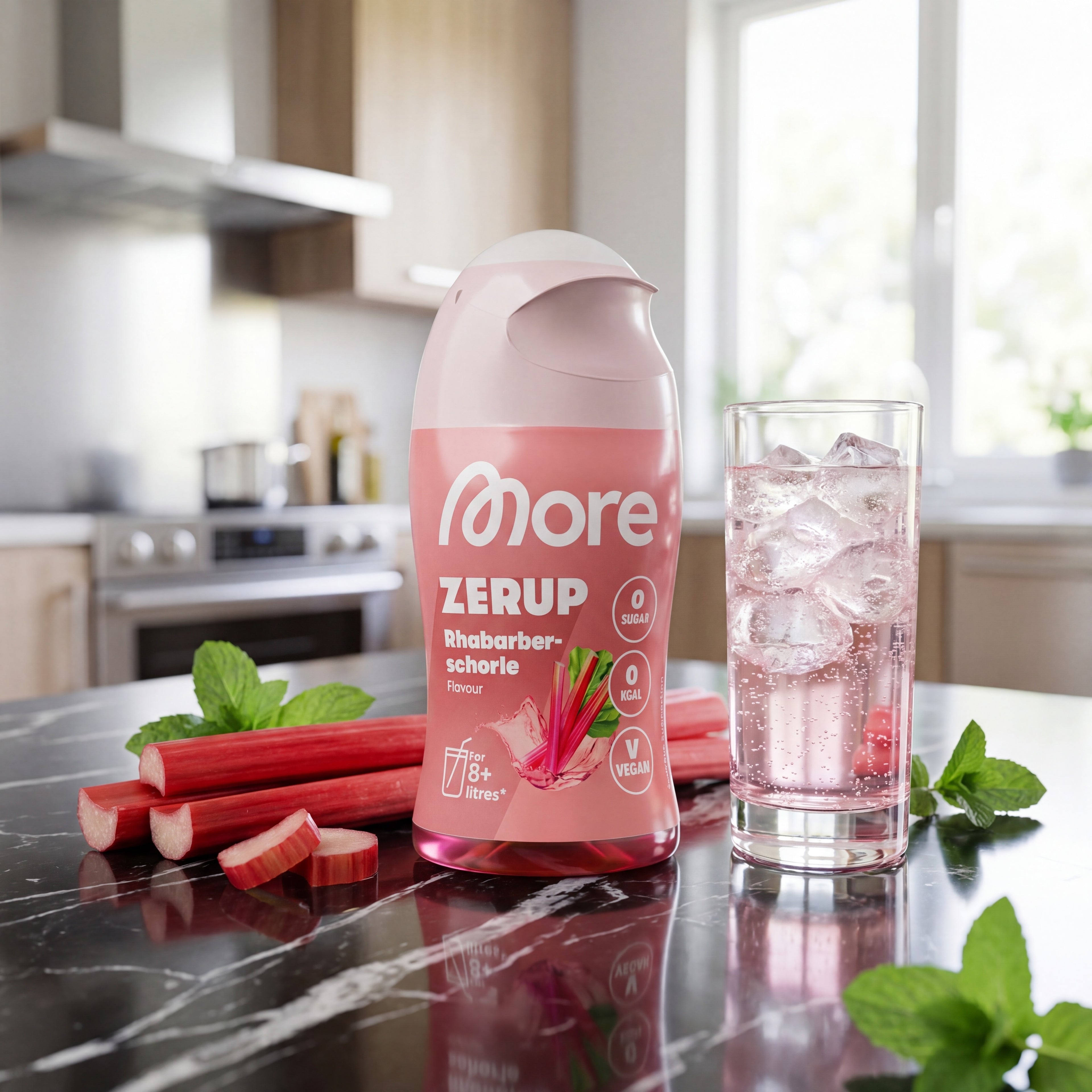 Zerup - Zero Sirup Rhabarberschorle – botella de sirope